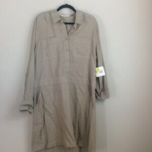 Beach Lunch Lounge dress-XL gray green belted